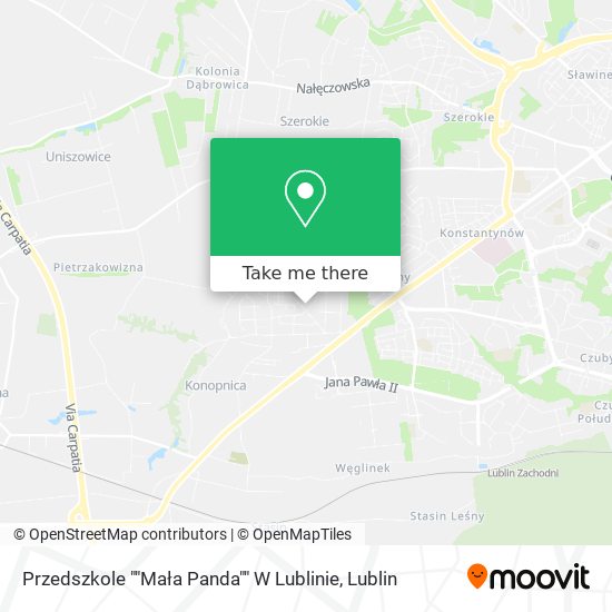 Карта Przedszkole ""Mała Panda"" W Lublinie
