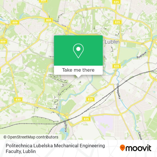 Politechnica Lubelska Mechanical Engineering Faculty map