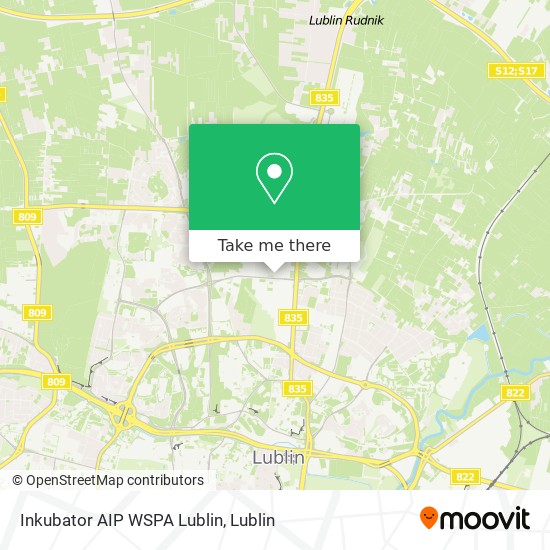 Inkubator AIP WSPA Lublin map