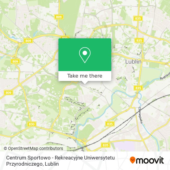 Карта Centrum Sportowo - Rekreacyjne Uniwersytetu Przyrodniczego