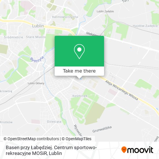 Карта Basen przy Łabędziej. Centrum sportowo-rekreacyjne MOSiR