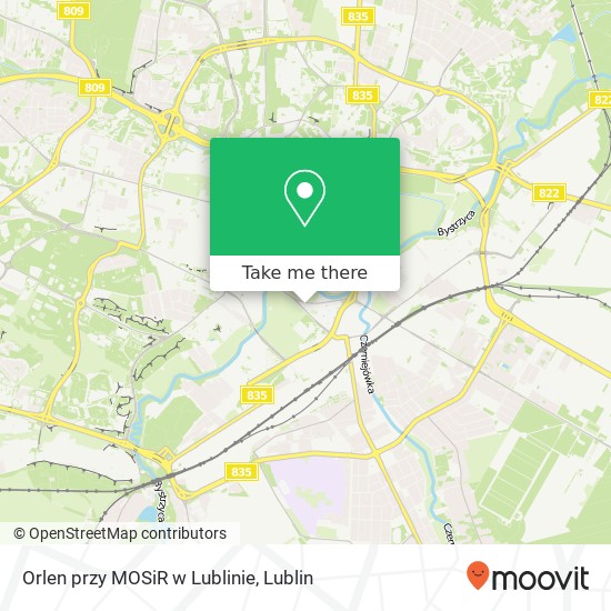Orlen przy MOSiR w Lublinie map