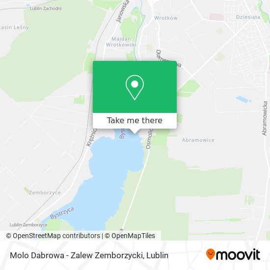 Molo Dabrowa - Zalew Zemborzycki map