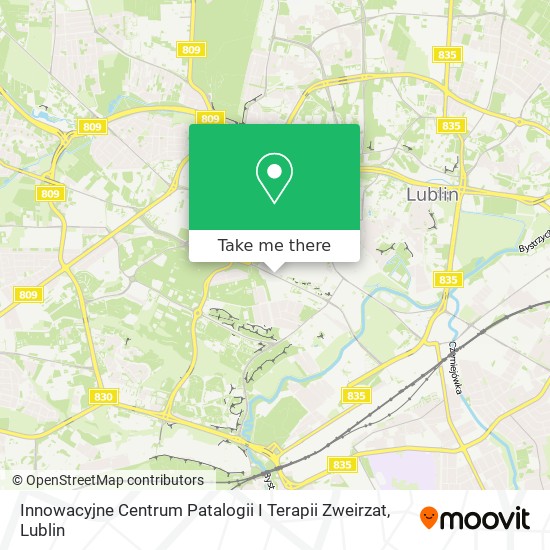 Карта Innowacyjne Centrum Patalogii I Terapii Zweirzat