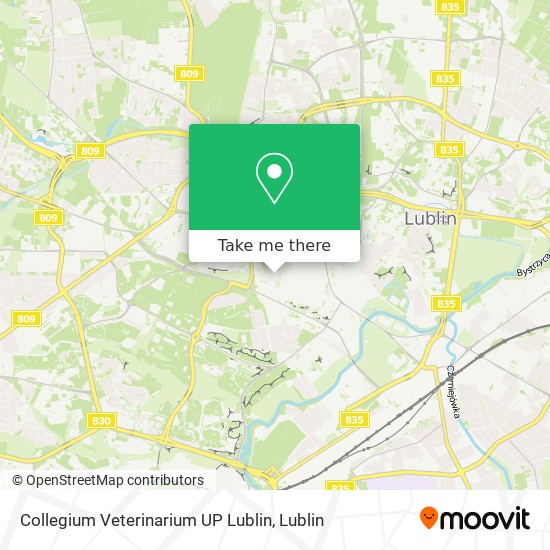 Collegium Veterinarium UP Lublin map