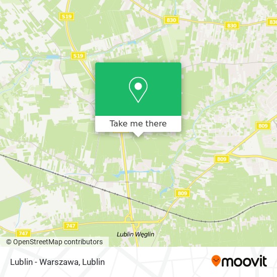 Lublin - Warszawa map