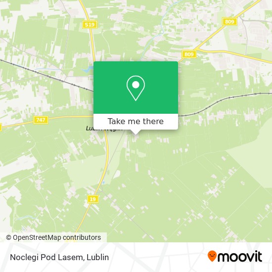Noclegi Pod Lasem map