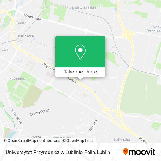 Uniwersytet Przyrodnicz w Lublinie, Felin map