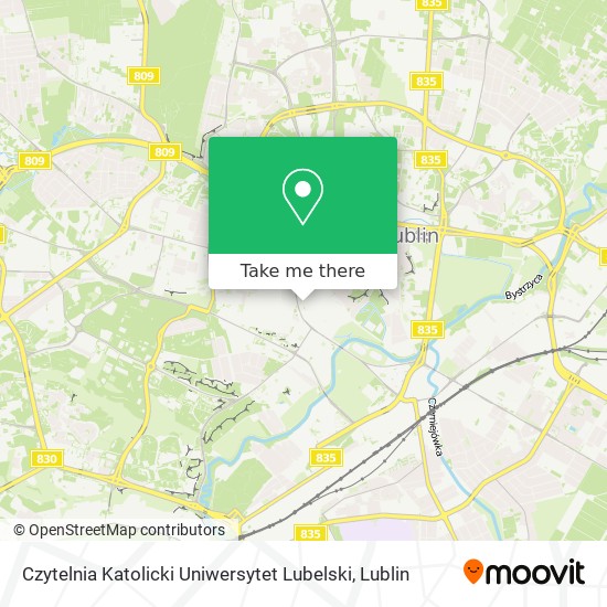 Карта Czytelnia Katolicki Uniwersytet Lubelski