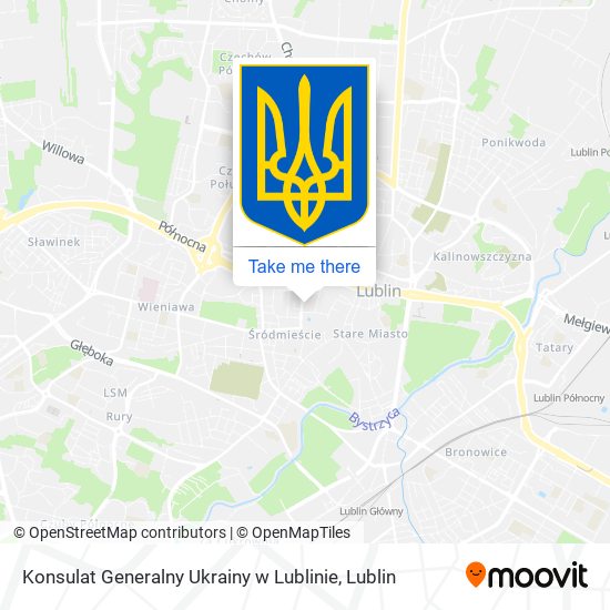 Konsulat Generalny Ukrainy w Lublinie map