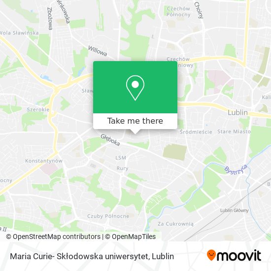 Maria Curie- Skłodowska uniwersytet map