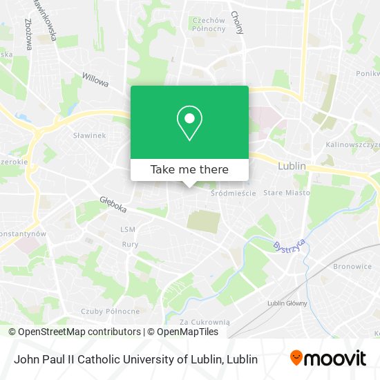 John Paul II Catholic University of Lublin map