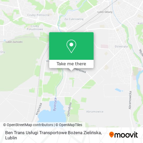 Карта Ben Trans Usługi Transportowe Bożena Zielińska