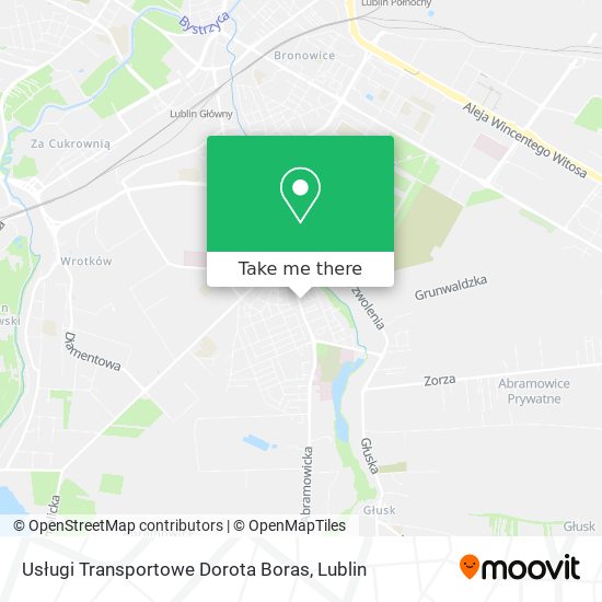 Usługi Transportowe Dorota Boras map