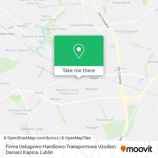 Firma Usługowo-Handlowo-Transportowa \Godex\ Dariusz Kapica map