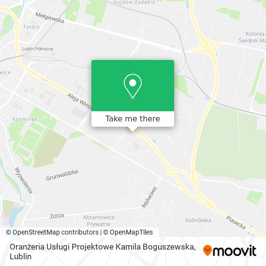 Карта Oranżeria Usługi Projektowe Kamila Boguszewska