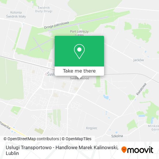 Карта Usługi Transportowo - Handlowe Marek Kalinowski