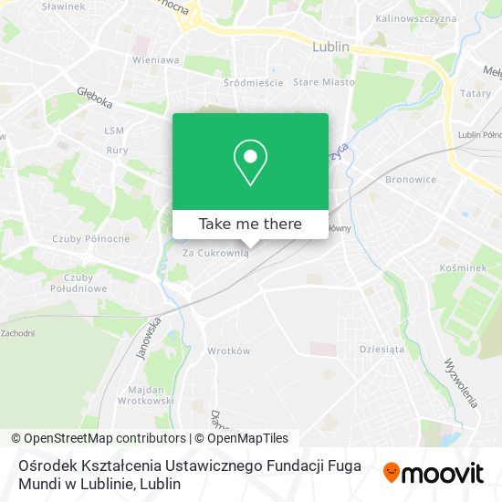 Карта Ośrodek Kształcenia Ustawicznego Fundacji Fuga Mundi w Lublinie