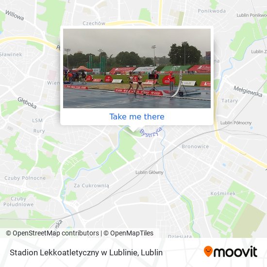 Stadion Lekkoatletyczny w Lublinie map