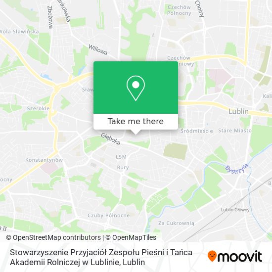 Stowarzyszenie Przyjaciół Zespołu Pieśni i Tańca Akademii Rolniczej w Lublinie map