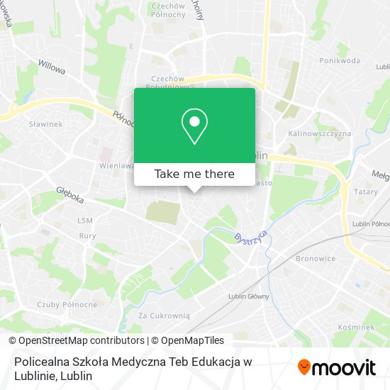 Policealna Szkoła Medyczna Teb Edukacja w Lublinie map