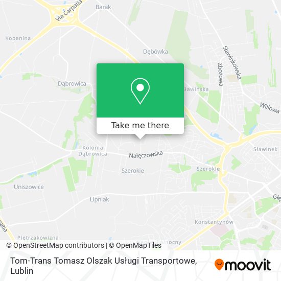 Карта Tom-Trans Tomasz Olszak Usługi Transportowe