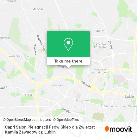 Capri Salon Pielegnacji Psów Sklep dla Zwierzat Kamila Zawadowicz map
