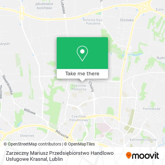 Карта Zarzeczny Mariusz Przedsiębiorstwo Handlowo Usługowe Krasnal