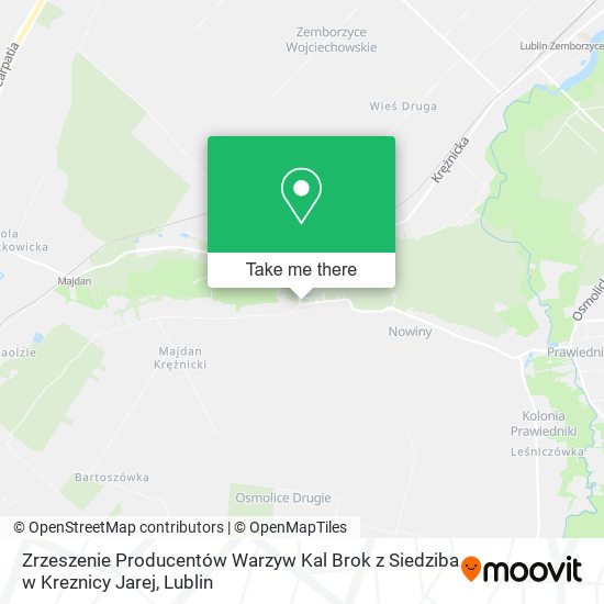 Карта Zrzeszenie Producentów Warzyw Kal Brok z Siedziba w Kreznicy Jarej