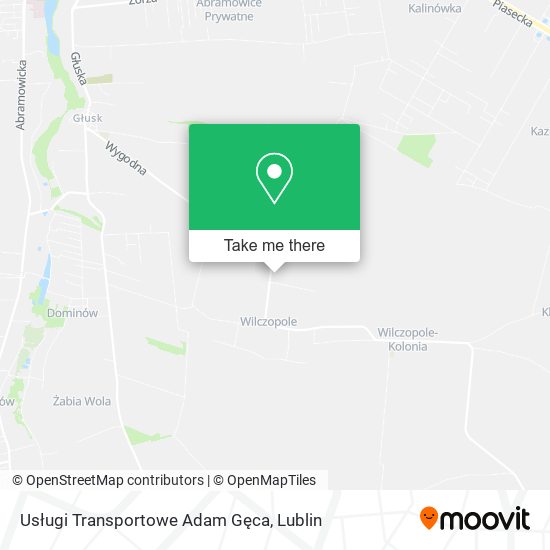 Карта Usługi Transportowe Adam Gęca