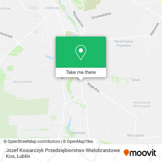 Józef Kosiarczyk Przedsiębiorstwo Wielobranżowe Kos map