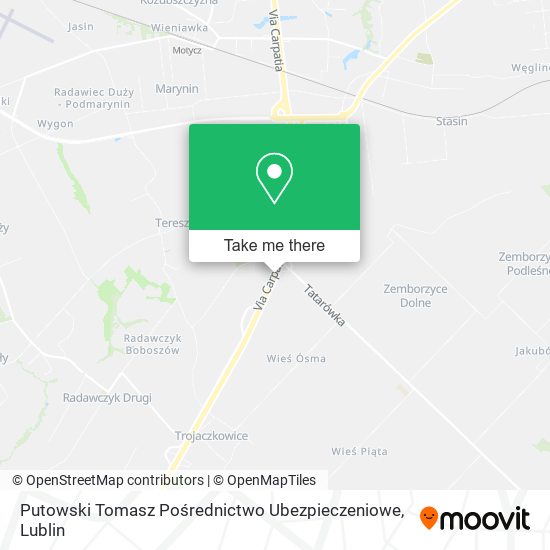 Putowski Tomasz Pośrednictwo Ubezpieczeniowe map