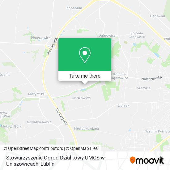 Stowarzyszenie Ogród Działkowy UMCS w Uniszowicach map
