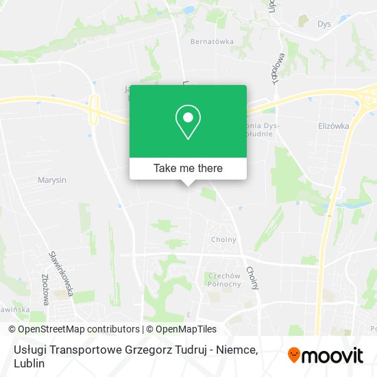 Usługi Transportowe Grzegorz Tudruj - Niemce map