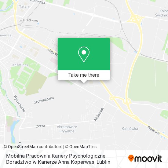 Mobilna Pracownia Kariery Psychologiczne Doradztwo w Karierze Anna Koperwas map