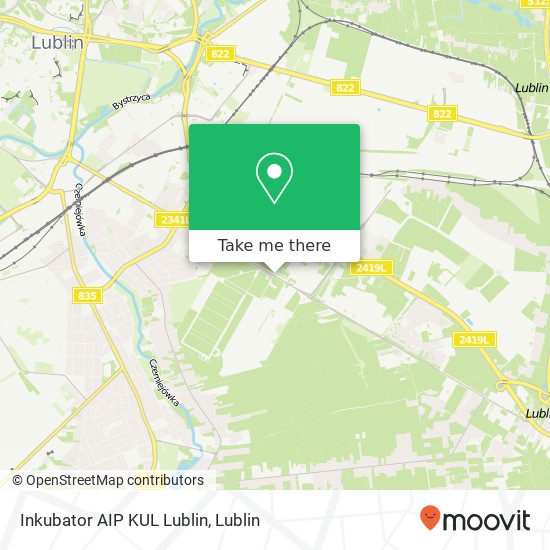 Inkubator AIP KUL Lublin map