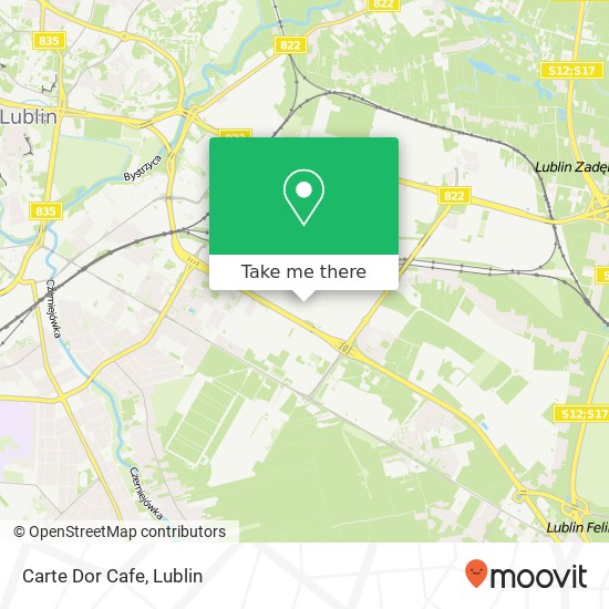 Carte Dor Cafe map