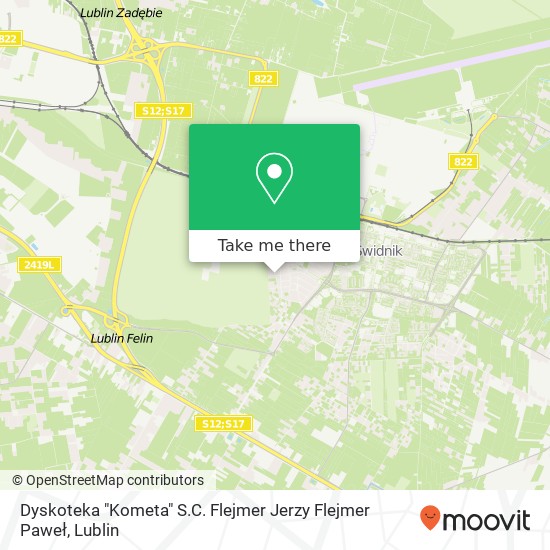 Карта Dyskoteka "Kometa" S.C. Flejmer Jerzy Flejmer Paweł