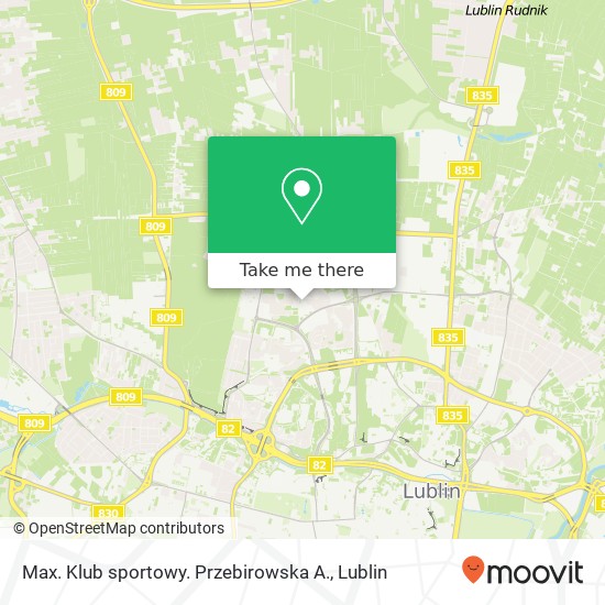 Max. Klub sportowy. Przebirowska A. map