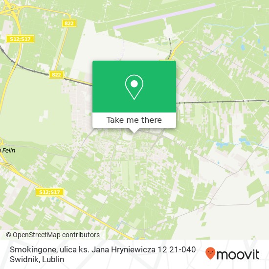 Карта Smokingone, ulica ks. Jana Hryniewicza 12 21-040 Swidnik
