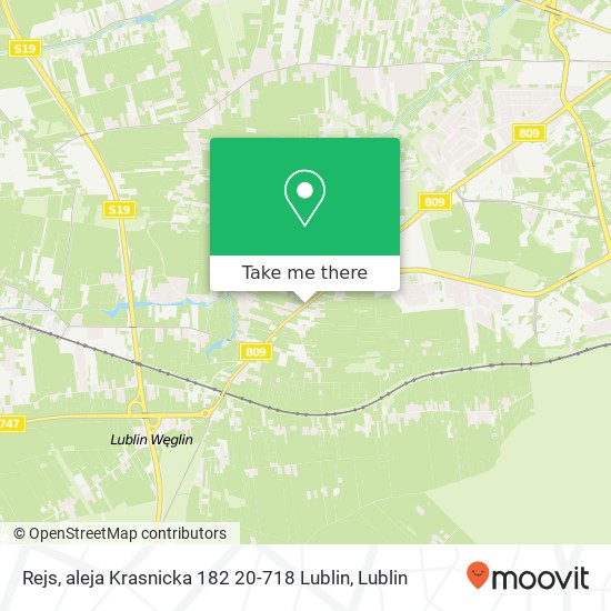 Rejs, aleja Krasnicka 182 20-718 Lublin map
