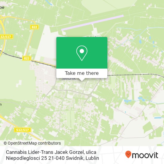 Cannabis Lider-Trans Jacek Gorzel, ulica Niepodleglosci 25 21-040 Swidnik map