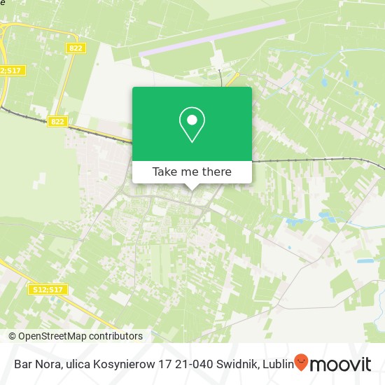 Bar Nora, ulica Kosynierow 17 21-040 Swidnik map
