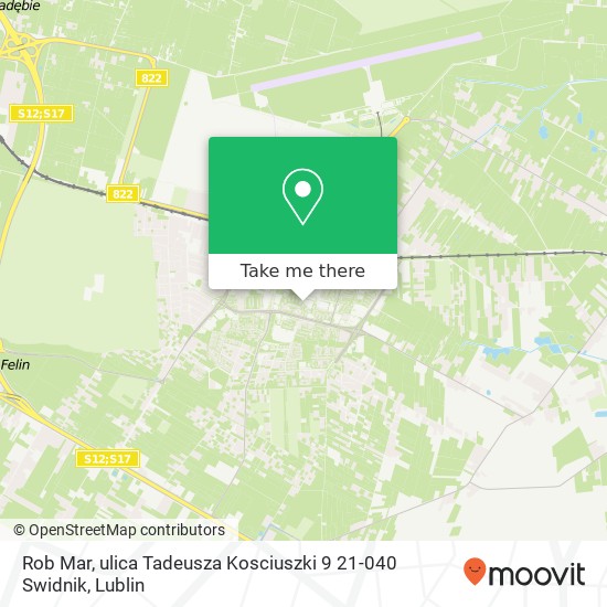 Карта Rob Mar, ulica Tadeusza Kosciuszki 9 21-040 Swidnik