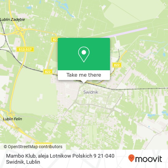 Карта Mambo Klub, aleja Lotnikow Polskich 9 21-040 Swidnik