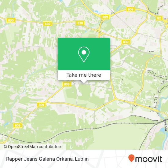 Карта Rapper Jeans Galeria Orkana, ulica Wladyslawa Orkana 6 20-504 Lublin
