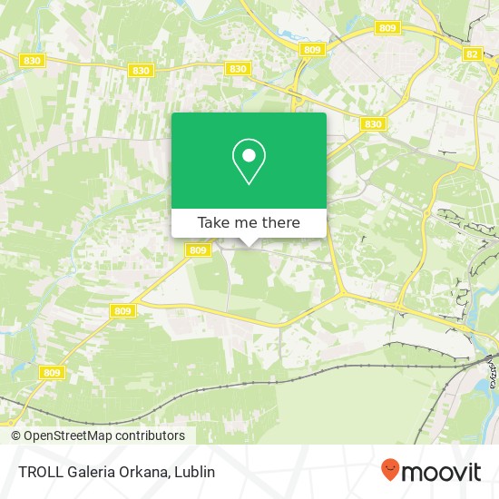 Карта TROLL Galeria Orkana, ulica Wladyslawa Orkana 6 20-504 Lublin