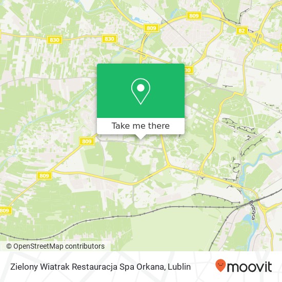 Zielony Wiatrak Restauracja Spa Orkana, ulica Szaserow 2 20-553 Lublin map