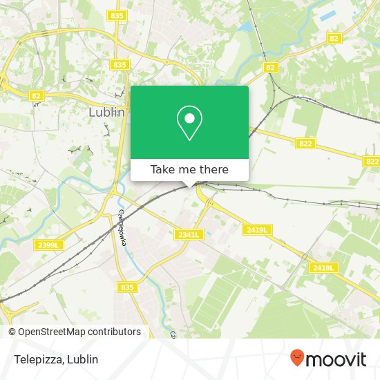 Telepizza, ulica Majdanek 20-315 Lublin map