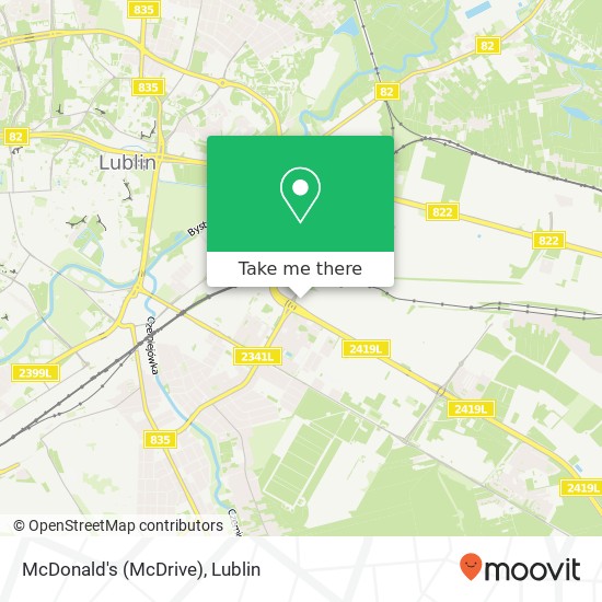 McDonald's (McDrive), ulica Chemiczna 5 20-329 Lublin map